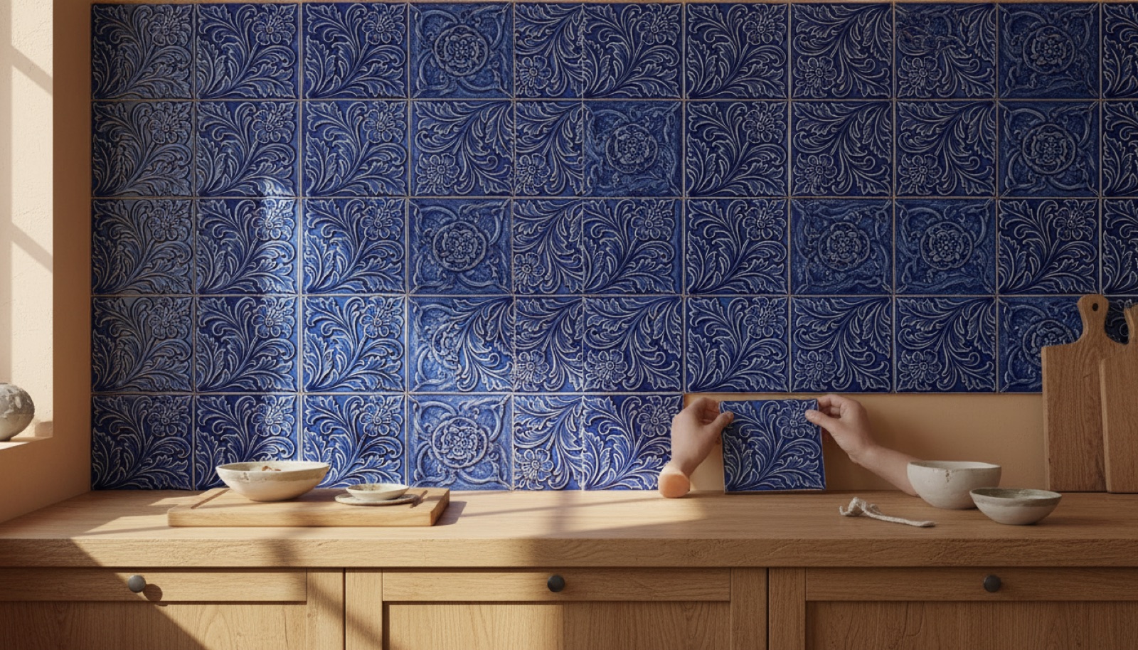 Azulejo Terral instalado en una cocina